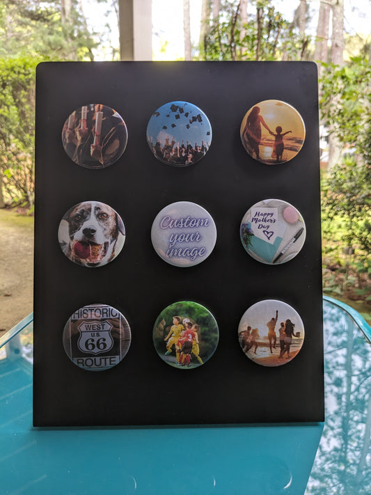 9 Custom Photo Magnects Round 2¨ Diameter