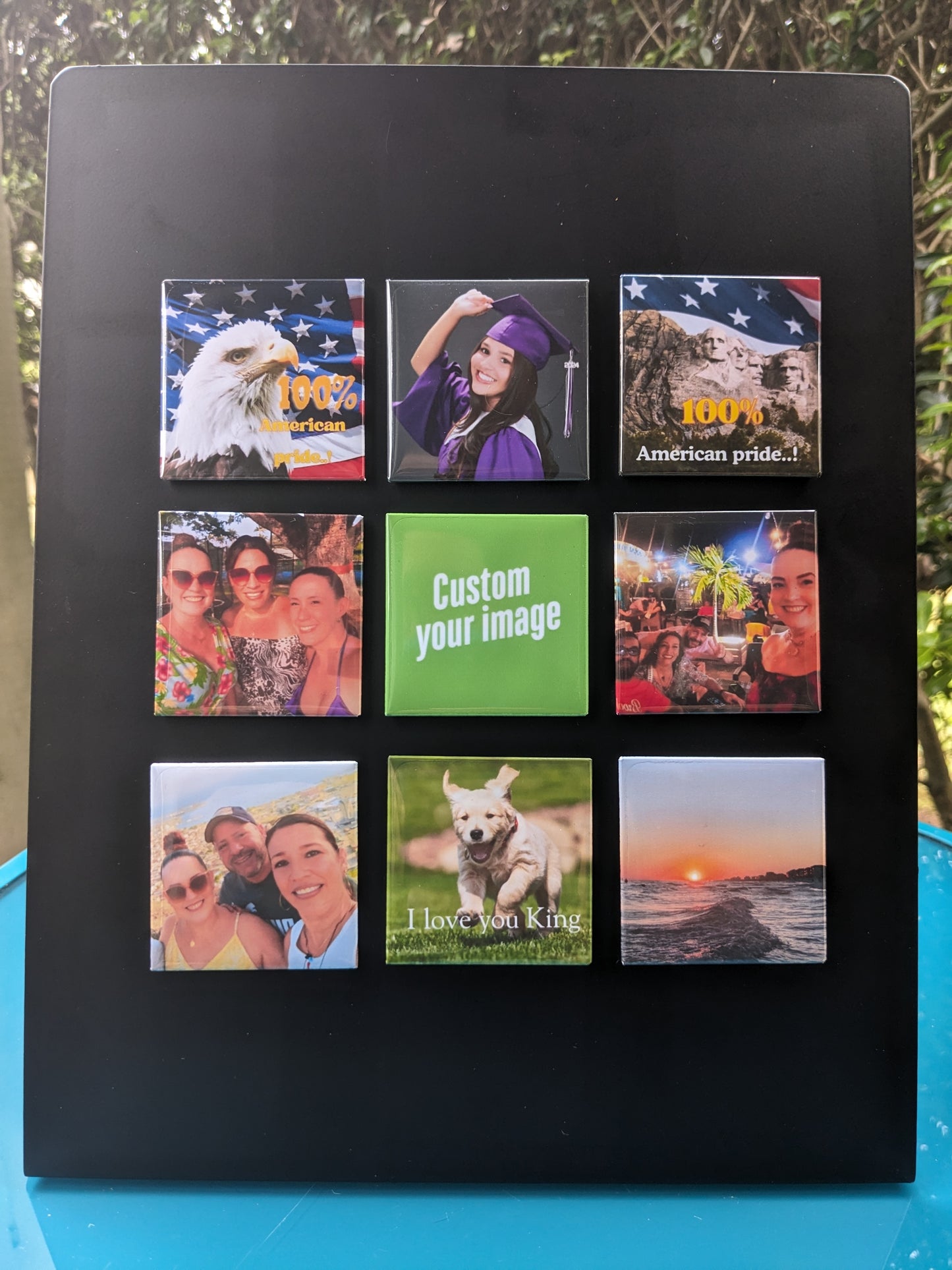 9 Custom Photo Magnects 2¨ X 2¨Square