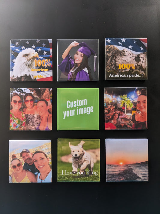 9 Custom Photo Magnects 2¨ X 2¨Square